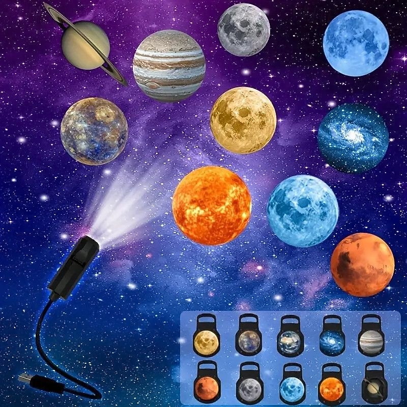 LED-ruimteprojectorlamp met 360° draaiende planeten, nachtlampje voor thuisfeestjes, plafond- en wanddecoratie, roterende LED-planeetprojectorlamp. 2026 - $17.99 –P6
