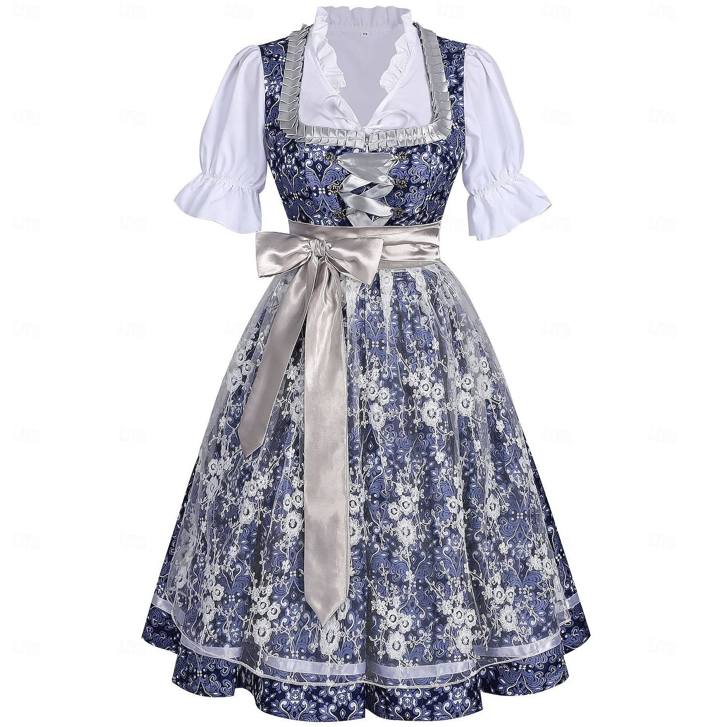 Oktoberfest Vestido de dirndl Conjunto de dirndl Blusa con falda acampanada Jacquard Encaje Mucama Alemán alpino Herencia prados Mujer Carnaval Festival de Cerveza Paño de estilo tradicional 2026 - $113.99 –P2