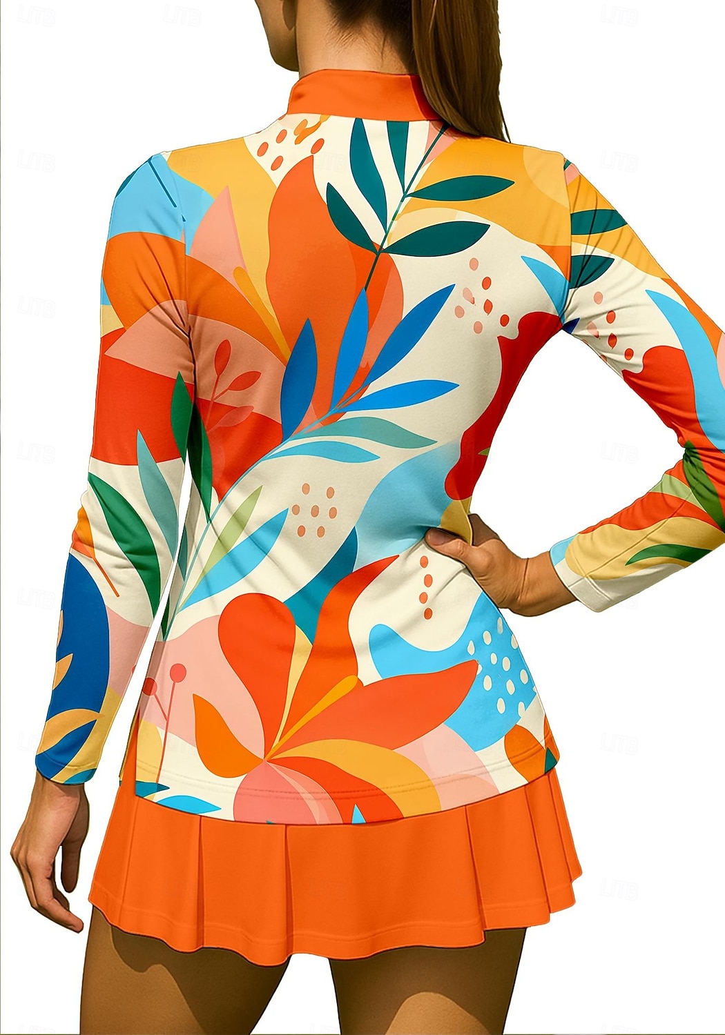 Per donna Geometrico Floreale Top Maglietta sportiva Maglia da tennis Manica Lunga Cerniera Floreale UPF50+ Resistente ai Raggi UV Alta elasticità Traspirante Pallavolo Tennis Golf Colletto Collo Alto del 2026 a $22.99 –P4
