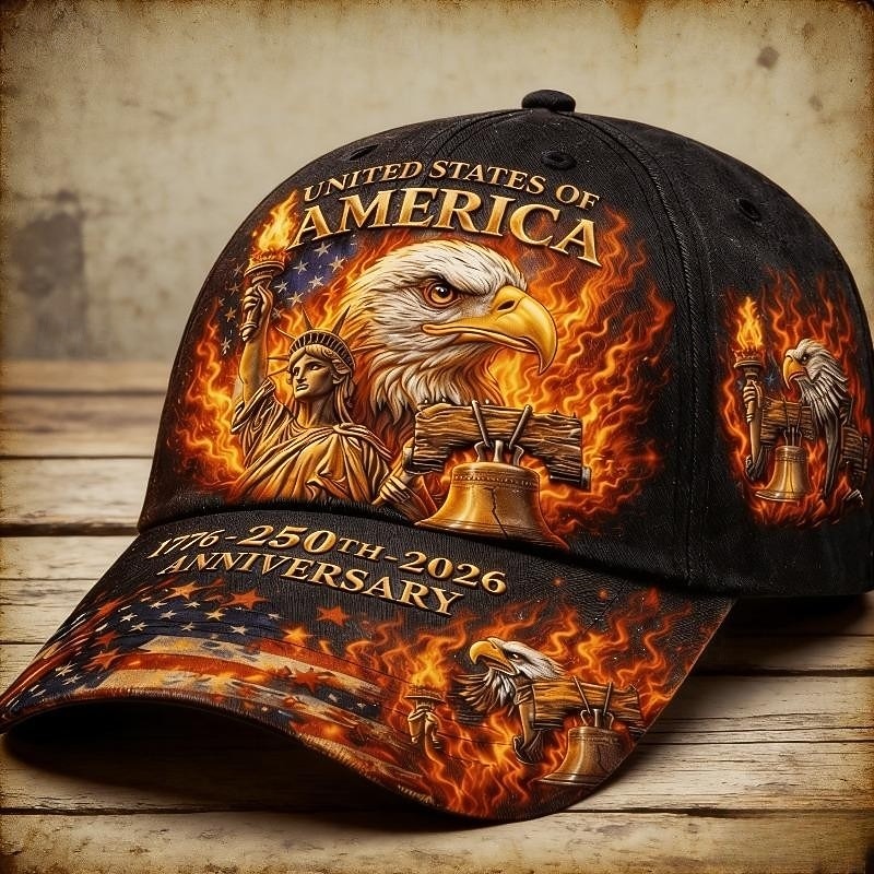 Yhdysvaltain 250-vuotisjuhlavuoden lippalakki, isänmaallinen digitaalipainettu kotka &Liberty Bell -graafinen hattu, 1776-2026 juhlahattu, säädettävä snapback-lippis miehille ja naisille, 2026 - $21.99 –P1