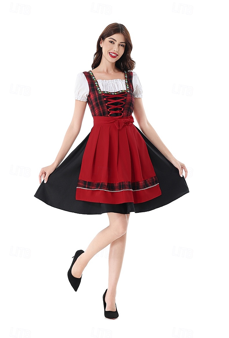 Oktoberfest Dirndl Dress Carnival Costume Mini Length Sexy Square Neck German Alpine Heritage Wiesn Women's Carnival Beer Festival Traditional Style Cloth 2026 - $66.99 –P10