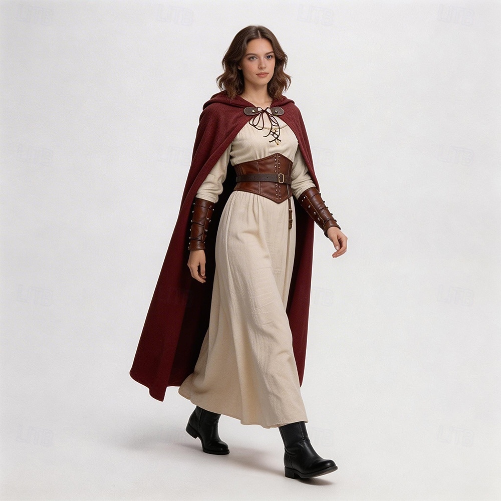 Medieval Renascentista manto manto com capuz Viking Elfo Fantasia Mulheres Dia Das Bruxas Carnaval Espetáculo LARP Ren Faire Adulto Capa de 2026 por $44.99 –P1