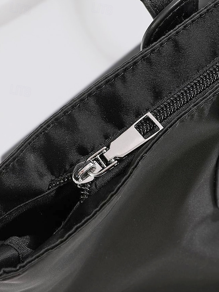 Women's Minimalist Large Tote Bag, Oxford Fabric and Faux Leather Patchwork Shoulder Purse, Casual Big Capacity Work Commuter Handbag for Everyday, Black Khaki Colors 2026 - $19.99 –P7