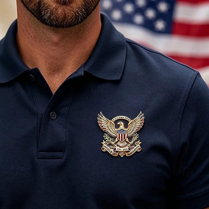 Anstecknadel zum 250. Jahrestag der USA, patriotische Anstecknadel mit amerikanischem Adler, Gedenkbrosche mit Strasssteinen (1776–2026), Schmuckaccessoire zum Unabhängigkeitstag der USA für Damen und 2026 - $12.99 –P2