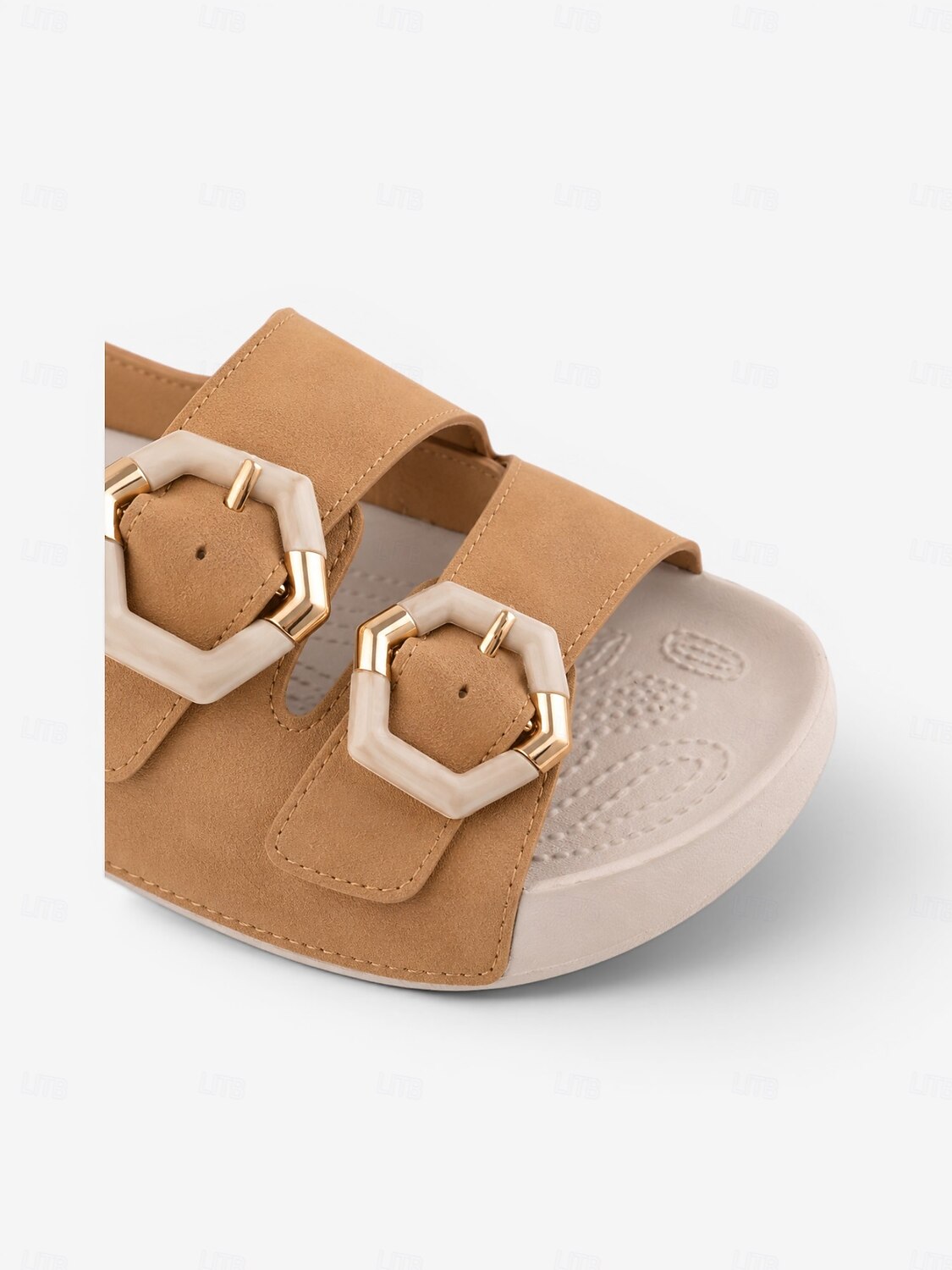 Women's Camel Wide Fit Arch Support Slide Sandals – Adjustable Double Buckle Comfort Walking Sandals with Cushioned Footbed, Wide Toe Box and Non-Slip Outsole for Travel and All-Day Comfort 2026 - $32.99 –P2
