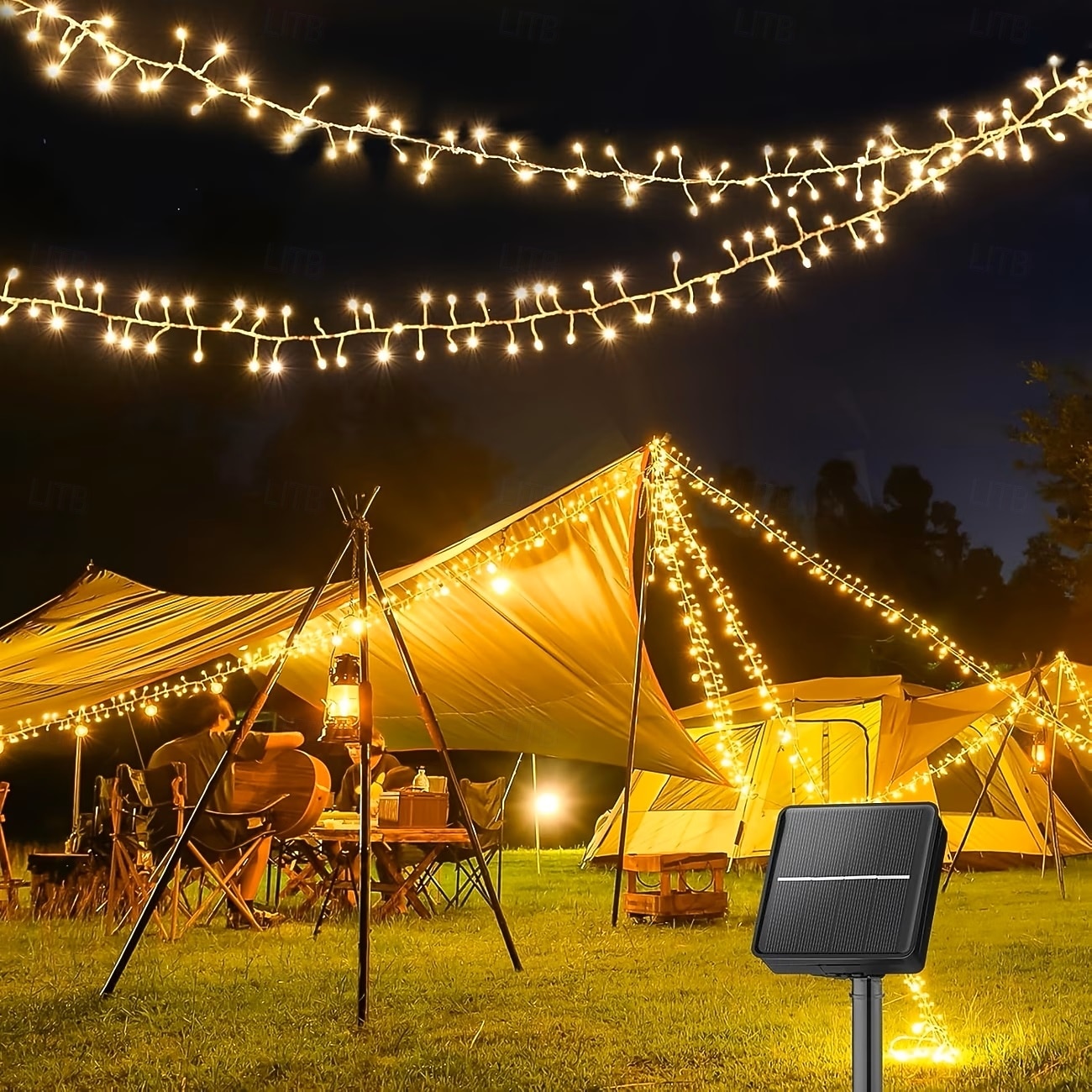 Solcelledrevet lyslenke 6m 200 LED fyrverkeriformet lyslenke med 8 blinkende moduser for hagefester utendørs belysning bryllup terrassedekorasjon 2026 - $25.99 –P4