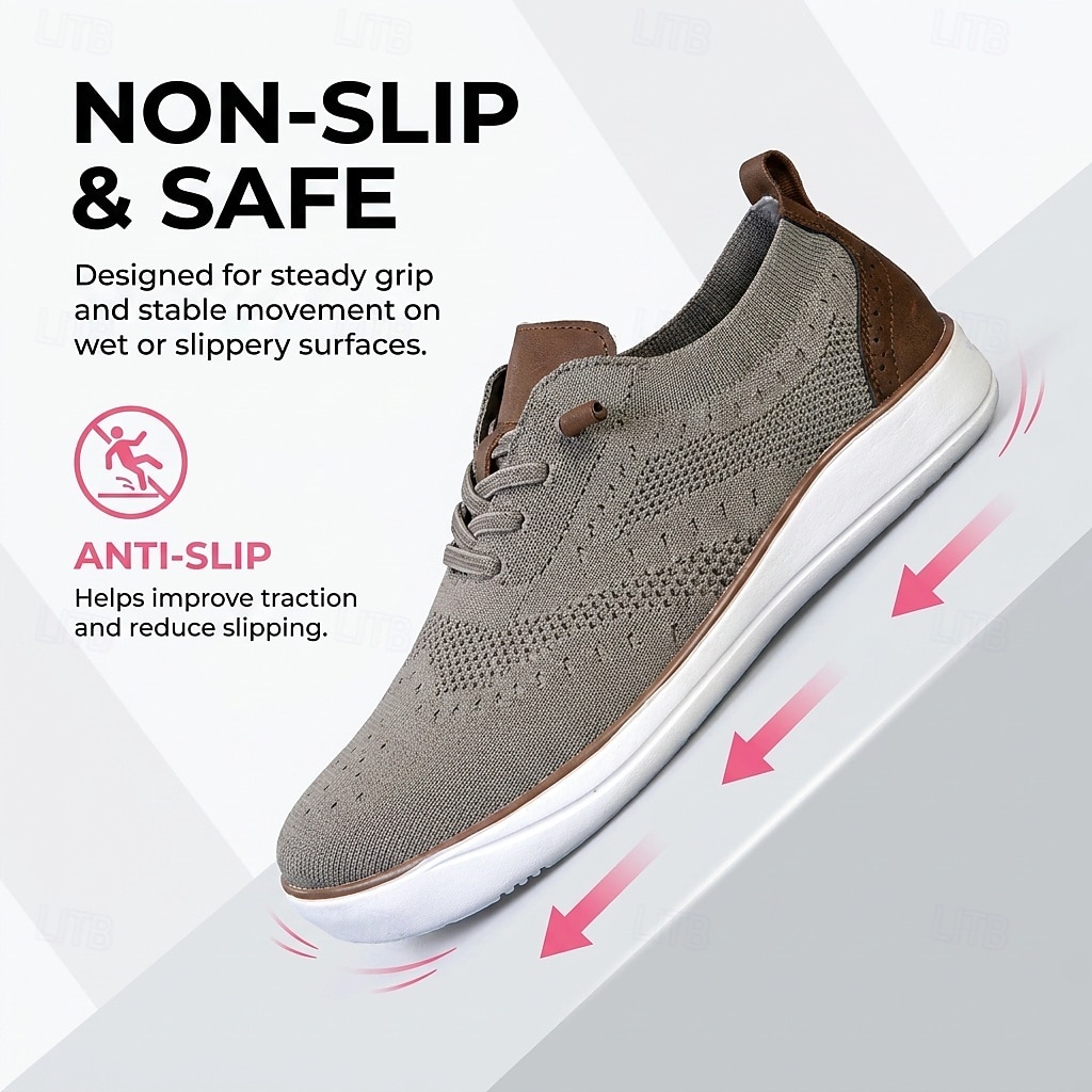 Sneakers Oxford da uomo grigie in maglia, scarpe stringate eleganti e casual, scarpe comode e leggere per ufficio, viaggi e uso quotidiano. del 2026 a $34.99 –P1