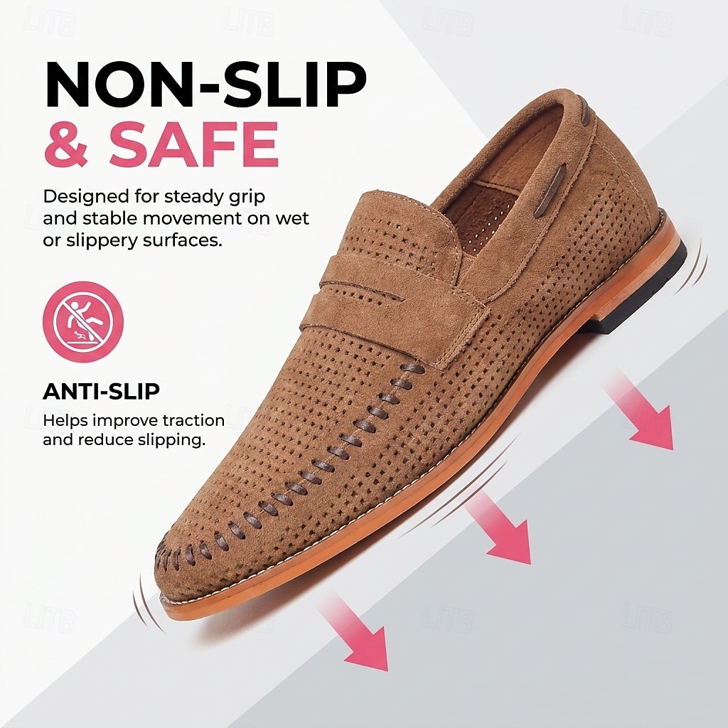 Men's Breathable Perforated Loafers – Lightweight Summer Slip-On Shoes for Vacation Evenings, Outdoor Dining & Resort Casual Wear 2026 - $54.99 –P4