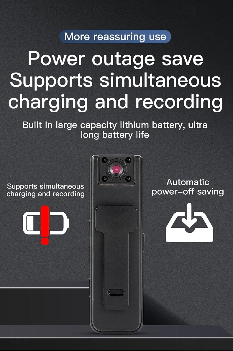 1080p HD-bodycamera met infrarood nachtzicht, mini draagbare clip-on beveiligingscamera voor thuis, kantoor en buiten, draagbare videorecorder met sportstabilisatie en activering met één druk op de 2026 - $28.99 –P11