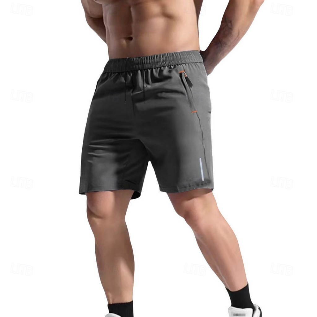 Men's Athletic Shorts Shorts Summer Shorts Beach Shorts Casual Shorts Pocket Elastic Waist Plain Quick Dry Breathable Short Casual Outdoor Beach Vacation Fashion Lake blue Black Micro-elastic 2026 - $17.99 –P2