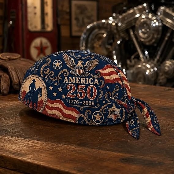 3 st. amerikanska 250-årsjubileumscykling pirathatt bikerhuvudbonad, amerikansk flagga bandana dödskallehatt, patriotisk huvudduk för män kvinnor, 1776-2026 ridning, fiske, löpning, utomhussporter, 2026 - $19.99 –P4