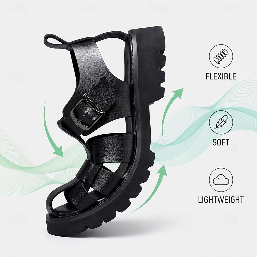 Sandali gladiatore neri da uomo – sandali sportivi da esterno regolabili, calzature comode e resistenti per viaggi, vacanze al mare, passeggiate e avventure estive del 2026 a $64.99 –P4