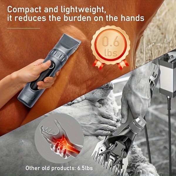 Combination size, adjustable razor size, high power, low noise, lightweight, LCD battery display, rechargeable, suitable for large, medium, and small pets as well as horses, electric grooming clipper 2026 - $50.99 –P3
