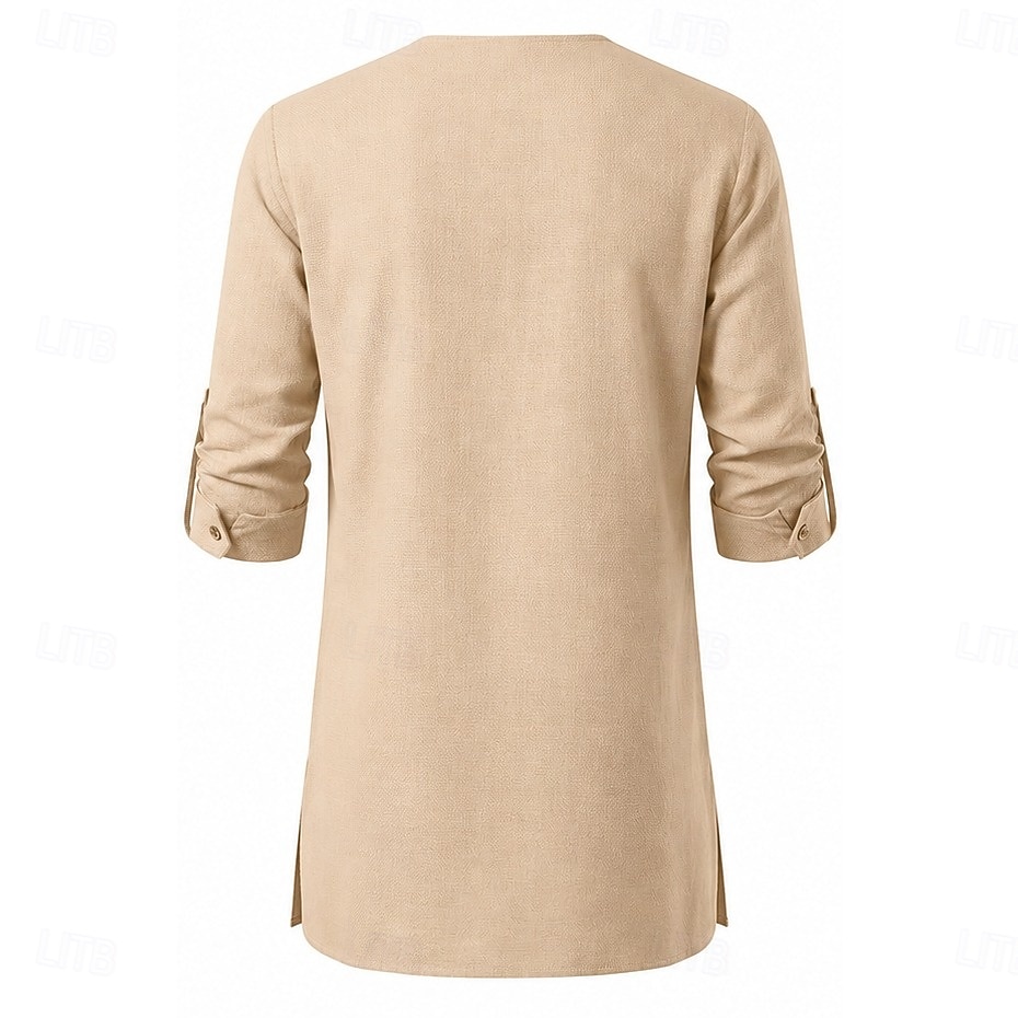 Mittelalterlich Renaissance Hemd Tunika langarm Pirat Wikinger Mischung aus Baumwolle und Leinen Kostüm Herren Vikinger Seeräuber Halloween Karneval Leistung LARP Renaissance-Messe Erwachsene Hemd 2026 - $25.99 –P2