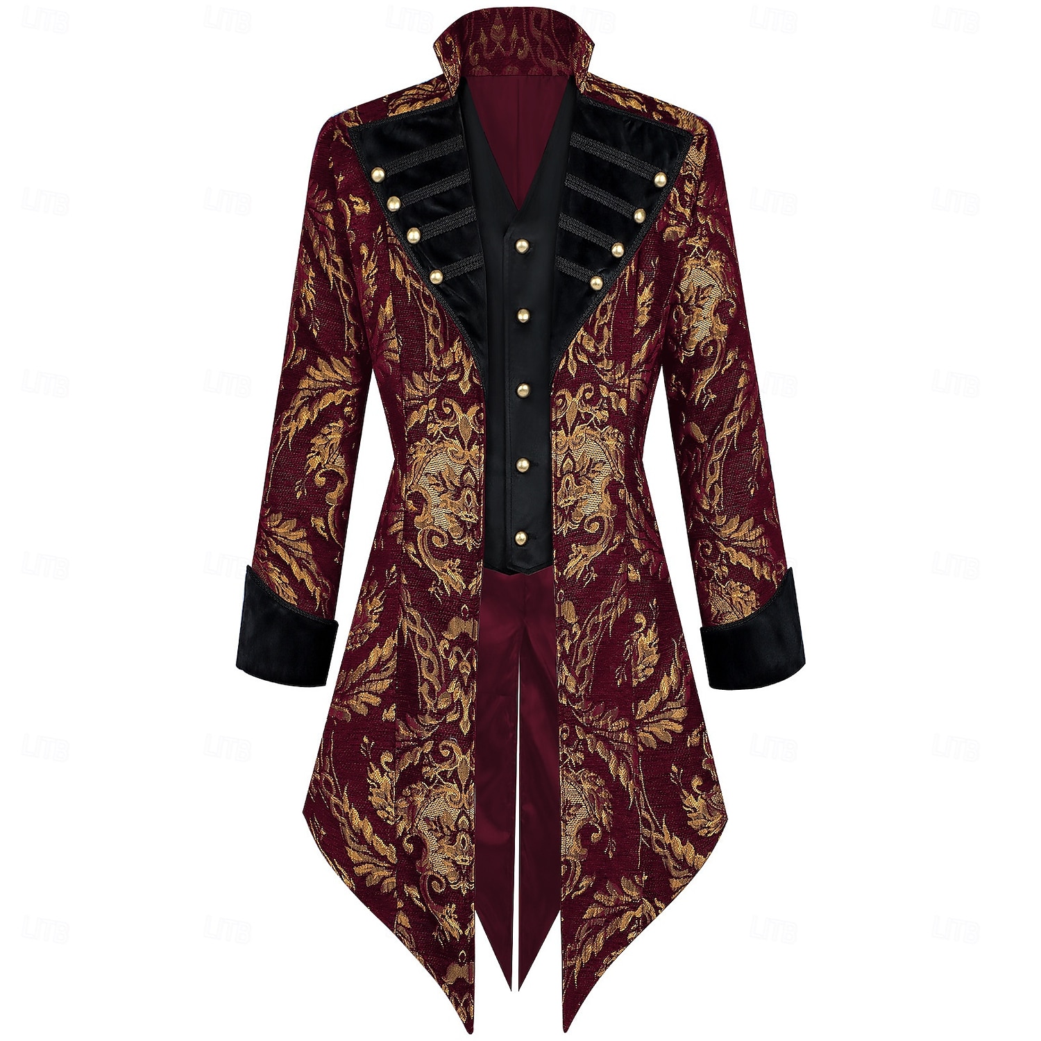 Retro Vintage Medieval Renascentista Casaco Manga Comprida Príncipe Vampiros Pirata Nobre Jacquard Fantasia Homens Pirata Fantasia Real Dia Das Bruxas Carnaval Festa feira renascentista LARP Adulto de 2026 por $91.99 –P1