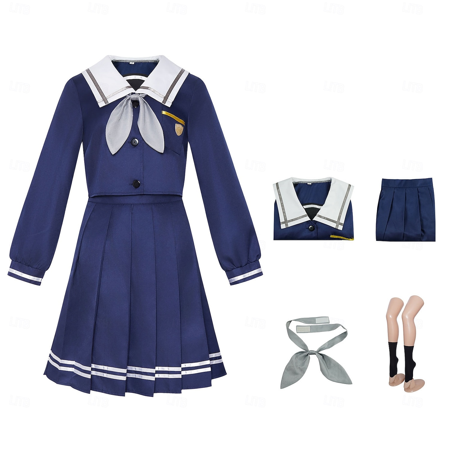 ladies school uniform fancy dress Gothic Horror Dark Academia Costume School Uniform Fancy Dress Cosplay for Women's Adults Halloween Carnival Performance Party Educational Dress Up 2026