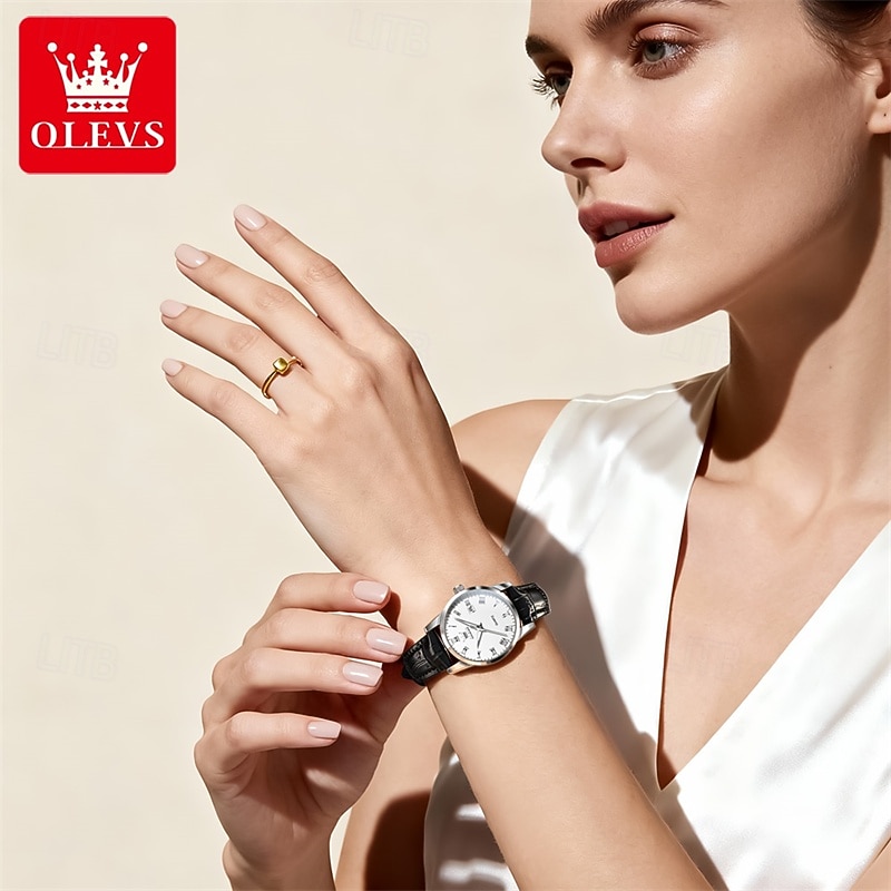 OLEVS Men's Watch Luxury Business Analog Quartz Waterproof Brown Leather Strap Roman Numeral Dial with Date Calendar Classic Casual Fashion Dress Wristwatch Male Timepiece Gift for Him 2026 - $24.99 –P8