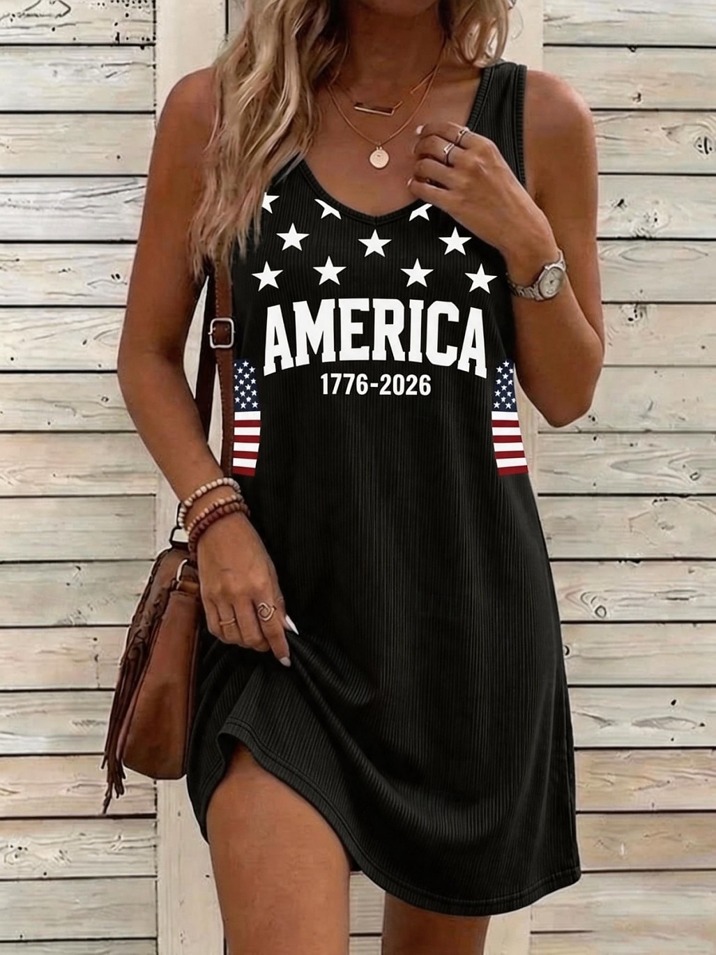 Giorno dell'Indipendenza Americana Per donna Mini Abito Abito a trapezio Abito Estivo Abito a spalle scoperte Vacanza Casual Quotidiano Vestibilità comoda Grafico Bandiera Senza Maniche Collo a U Blu del 2026 a $24.99 –P3