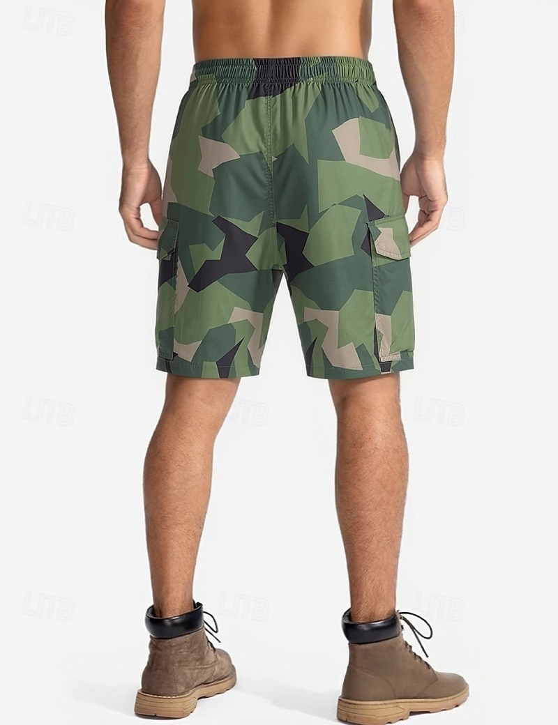 Men's Lightweight Cargo Shorts Comfort Waist Tactical Cargo Shorts Casual Shorts Drawstring Elastic Waist Multi Pocket Camouflage Quick Dry Knee Length Casual Outdoor Streetwear Fashion Streetwear 2026 - $27.99 –P2