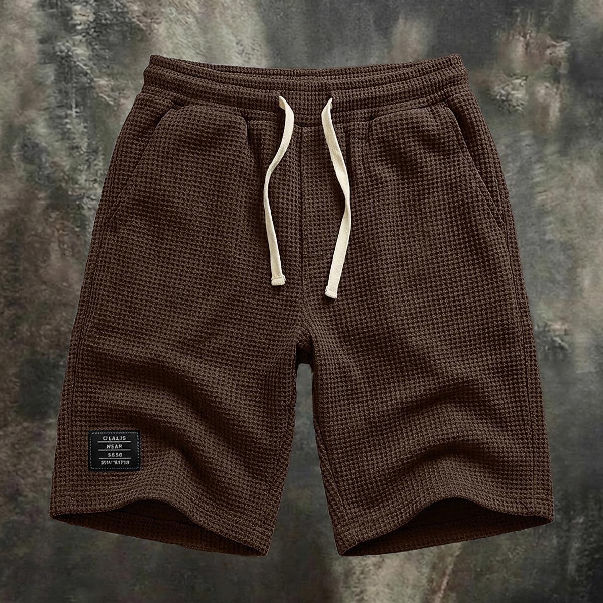 Per uomo Pantaloncini Waffle Pantaloncini Estivi Shorts da Spiaggia Pantaloncini casual Coulisse Elastico in vita Puro Tinta unica Tinta unita Comodità Lunghezza al ginocchio Casuale Quotidiano del 2026 a $22.99 –P12