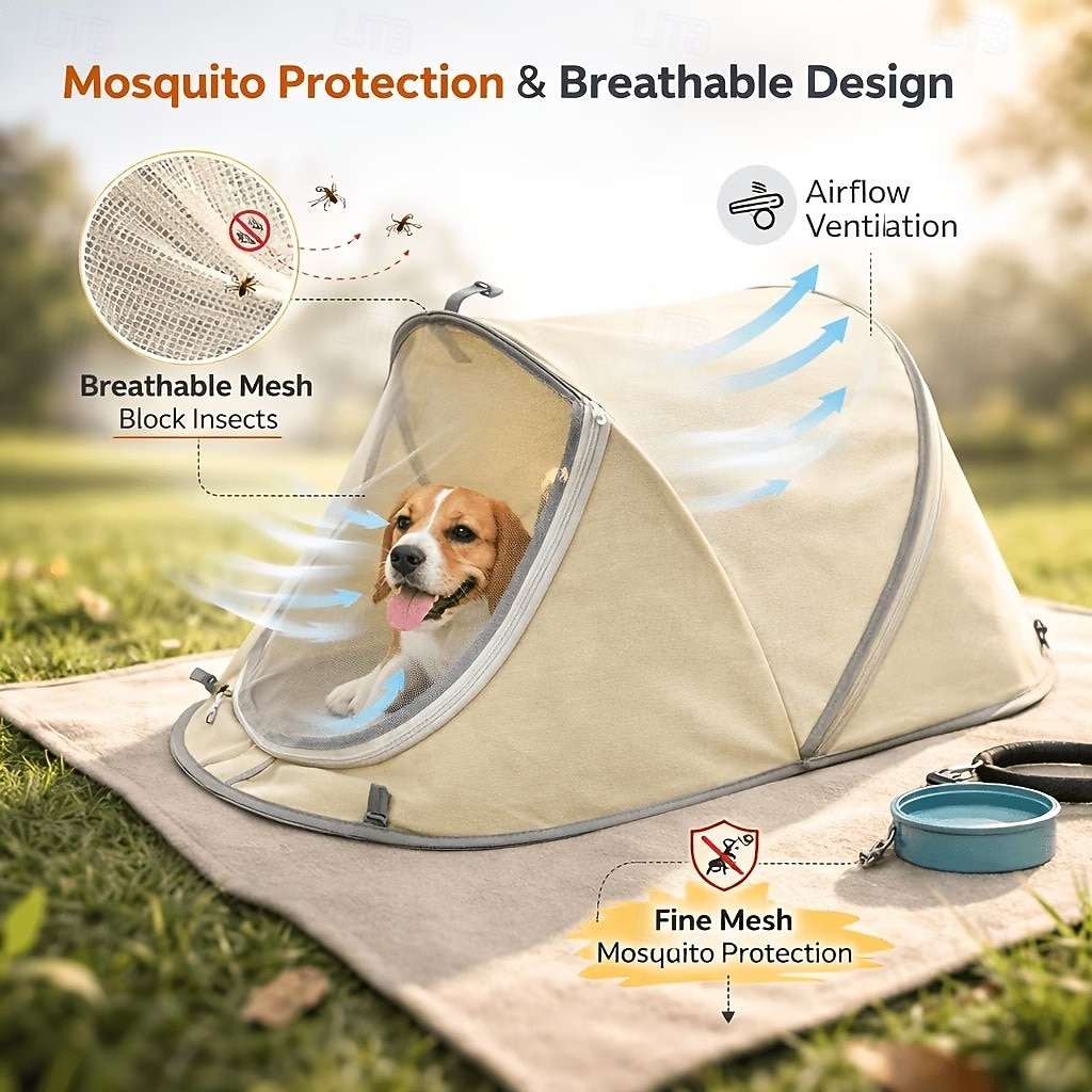 Collapsible Pet Tent (suitable For Cats And Dogs), Breathable Mosquito-proof Mesh Design, Indoor And Outdoor Dual-use Pet Bed, Suitable For Home, Camping, Grassland, Beach 2026 - $22.99 –P5