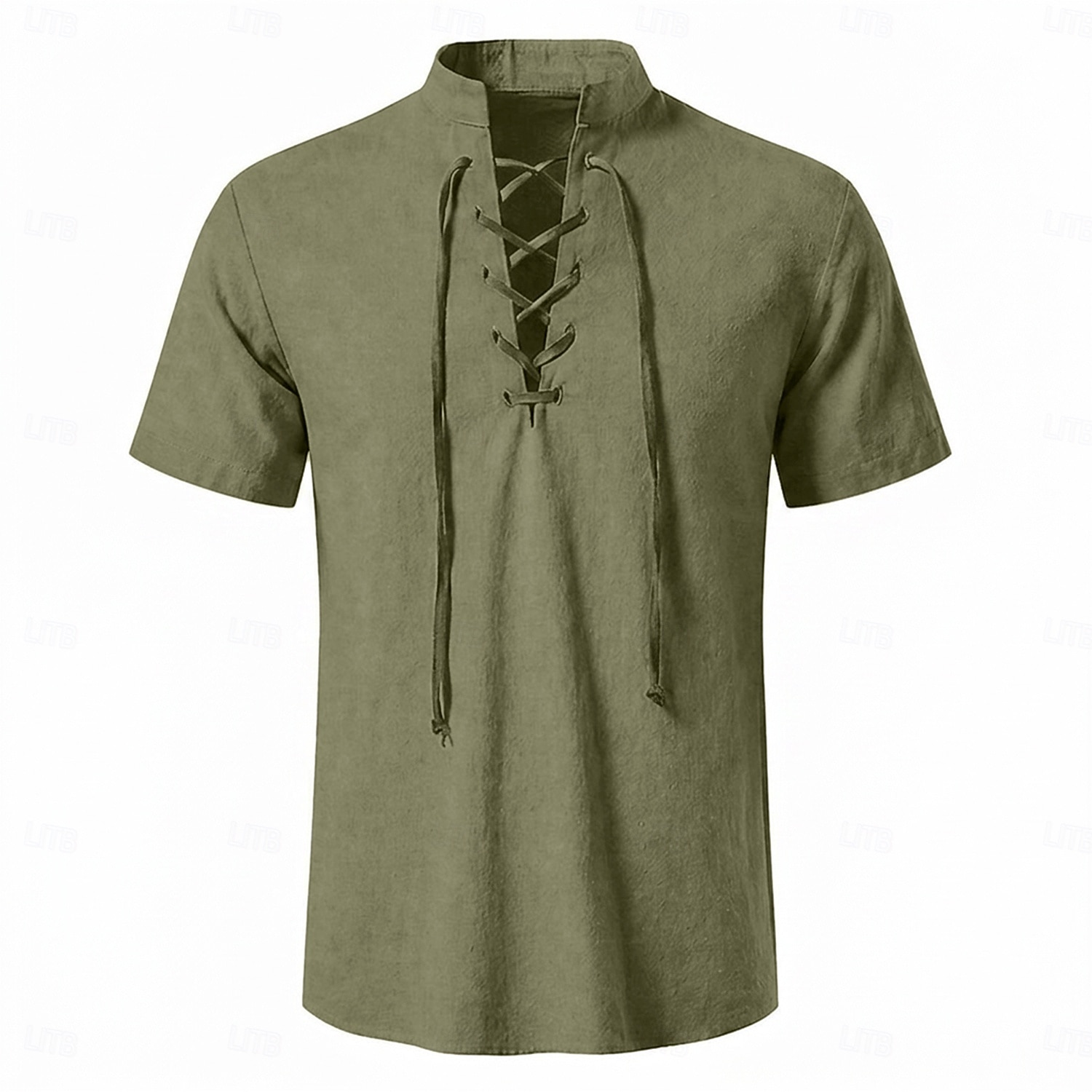 Medieval Renacimiento Camisas Mangas cortas Pirata Vikingo Disfraz Hombre Vikingo Pirata Víspera de Todos los Santos Carnaval Rendimiento LARP Feria Ren Adulto Camisas Verano 2026 - $29.99 –P8