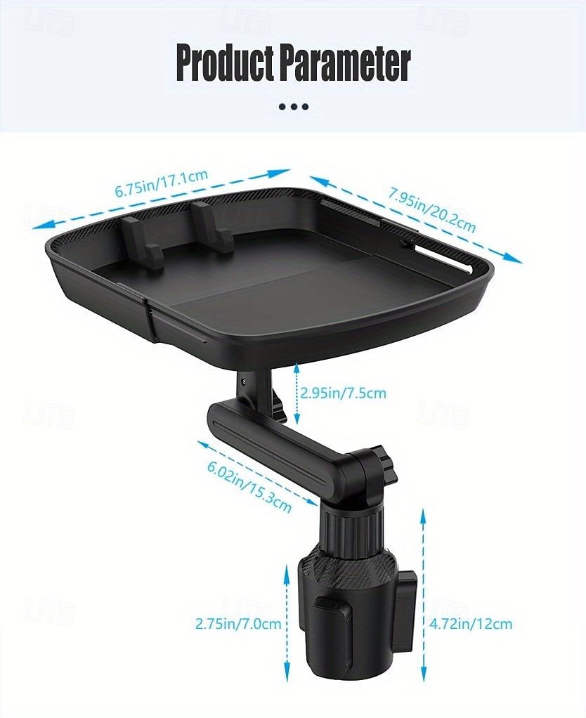 Car Cup Holder Tray with Adjustable 360 Swivel Arm - Universal Car Food Tray for Eating & Drinking, Expandable Cup Holder Expander Table with Phone Slot, Car Road Trip Essentials for Driver Passenger 2026 - $20.99 –P8