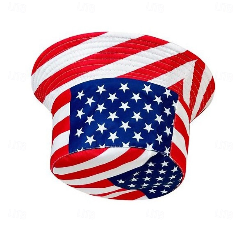 Patriottische Amerikaanse vlag bucket hat, omkeerbare vissershoed voor mannen &Dames opvouwbare zomerzonnehoed met sterren- en strependesign, lichtgewicht outdoor pet voor vissen, wandelen, strand, 2026 - $9.99 –P7