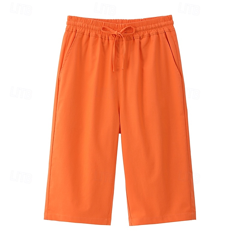 Bermuda feminina de linho, estilo chino, ideal para o verão, férias, streetwear, casual, comprimento até o joelho, cintura média, lisa, com cordão, bolso, confortável, respirável, sem elasticidade, para uso diário, ao ar livre, na rua, branca. de 2026 por $10.99 –P11