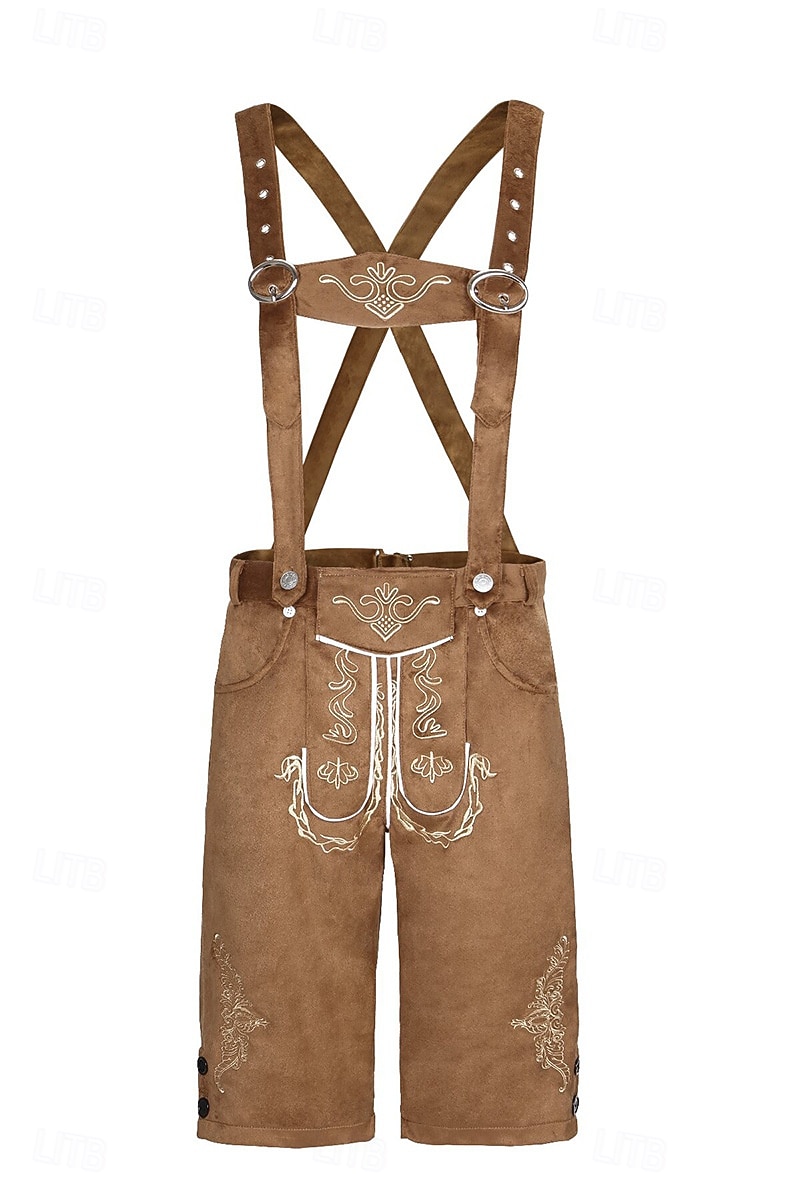 Oktoberfest Bundhosen Shorts Lederhosen Knee Length Embroidered German Alpine Heritage Wiesn Men's Carnival Beer Festival Traditional Style Cloth 2026 - $68.99 –P1