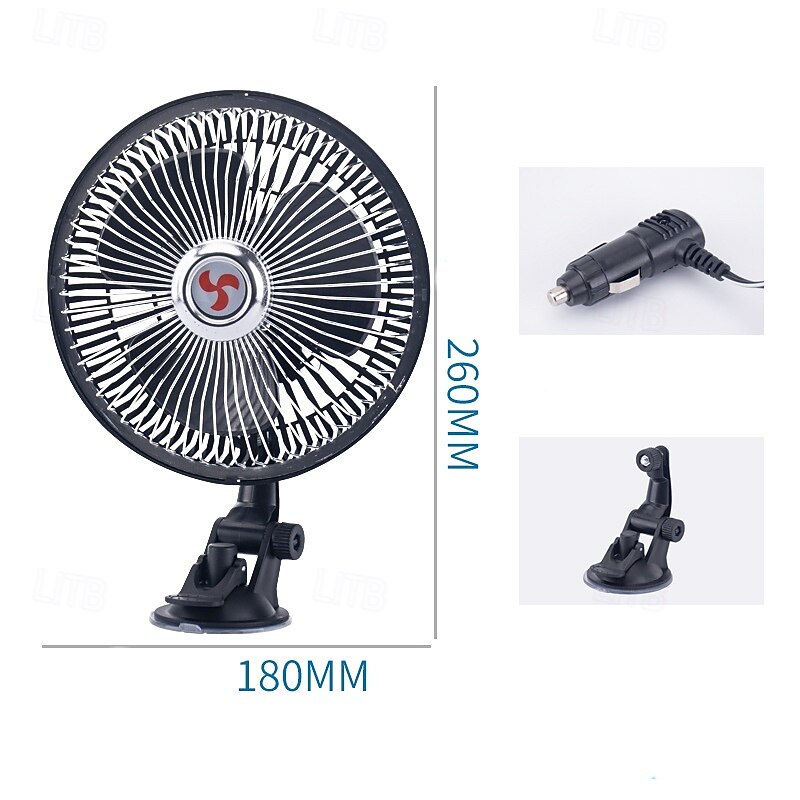 Wentylator samochodowy 12 V/24 V z mocną przyssawką, obrotowy o 360° wentylator chłodzący deskę rozdzielczą i przednią szybę, przenośny, cichy automatyczny obieg powietrza do SUV-ów, ciężarówek, 2026 - $49.99 –P7