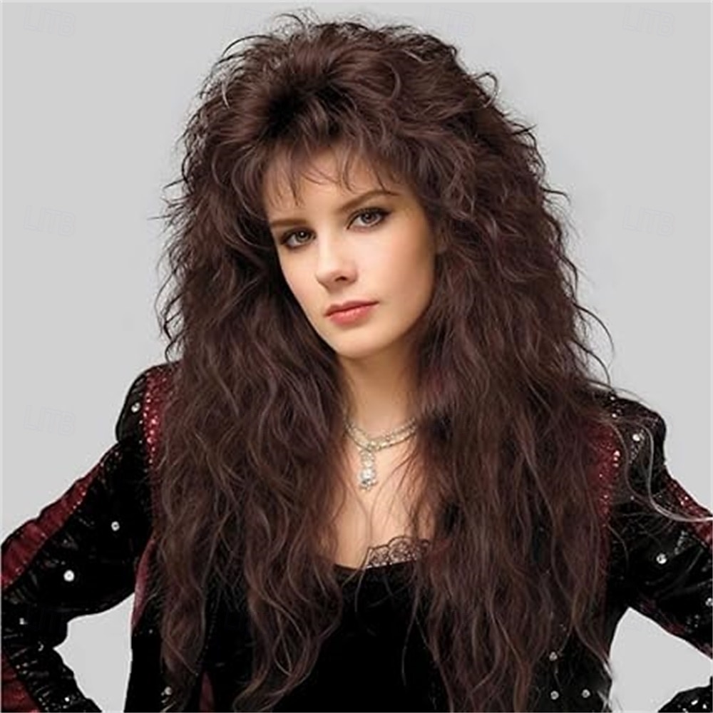 Long Blonde Curly Wig for Women Blonde Rocker Punk 70s 80s Wig With Bangs Synthetic Fiber Wigs for Costume Halloween Cosplay Use 2026 - $27.99 –P7