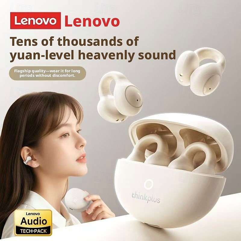 Lenovo ThinkPlus open-ear hoofdtelefoon, Bluetooth 5.4 draadloze clip-on oordopjes met luchtgeleiding, 360° ACS hifi stereo draadloze oordopjes met ENC ruisonderdrukkende microfoon, 24 uur 2026 - $35.99 –P8