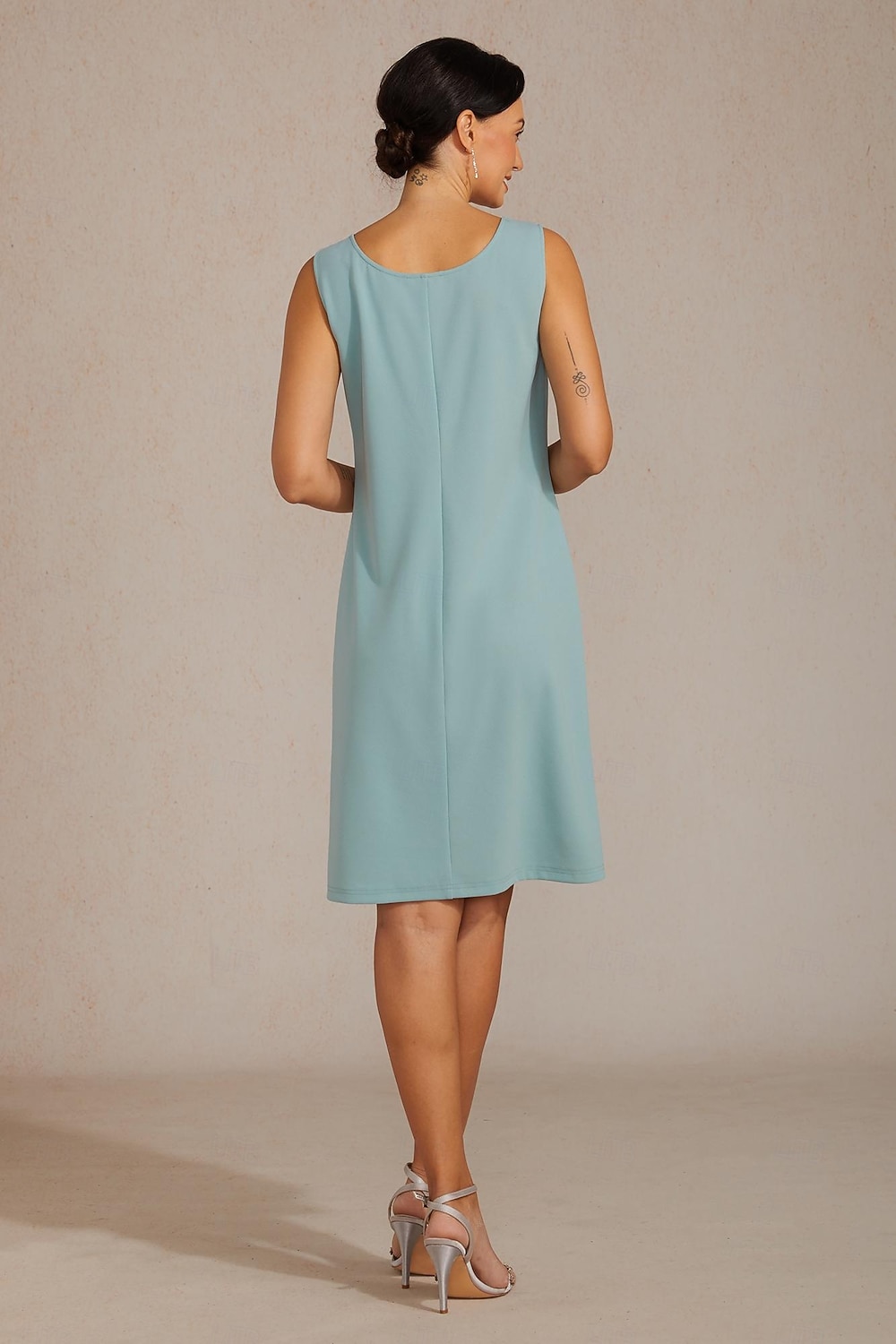 Per donna Completi da abito in due pezzi Tubino Colonna Abito da Cocktail Abito da invitata a nozze Lunghezza al ginocchio Scollo a V Manica 3/4 Manica illusione Elegante con Pizzo Tessuto del 2026 a $119.99 –P4