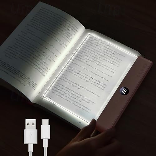 Lampă de citit cu LED-uri transparente, reîncărcabilă, cu 3 culori &temporizator, lampă cu placă cu panou reglabil, lumină pentru carte pe toată pagina, pentru citit în pat noaptea, cadouri amuzante 2026 - $26.99 –P1