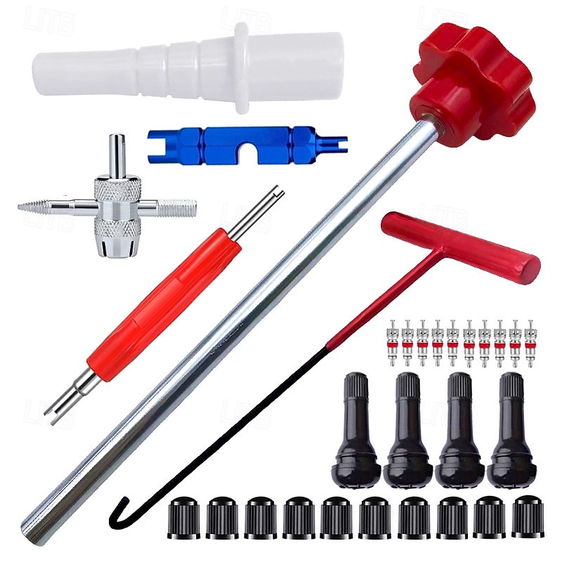 Kit di attrezzi per la sostituzione rapida delle valvole degli pneumatici auto, composto da 30 pezzi, set di sostituzione rapida del nucleo della valvola che perde, include tr413, tappi per attrezzi a del 2026 a $39.99 –P2