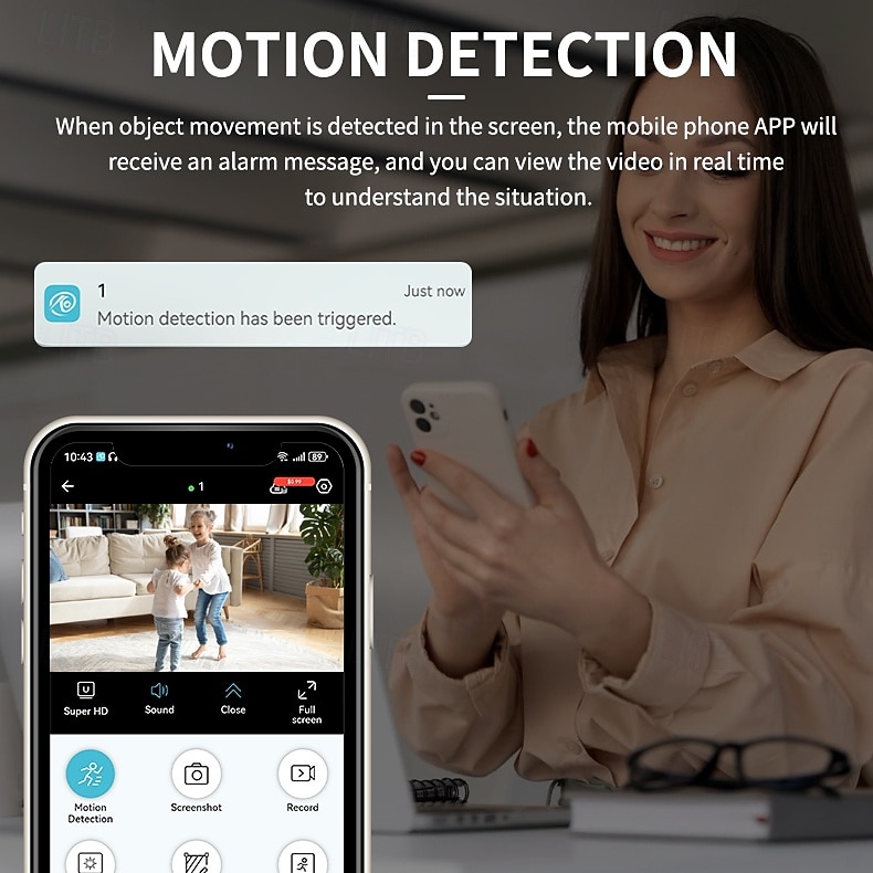 1080p mini beveiligingscamera wifi draadloze binnencamera voor thuis, huisdieren en baby's met app voor weergave op afstand, nachtzicht, bewegingsdetectie, kleine nanny bewakingscamera, kleine 2026 - $51.99 –P18