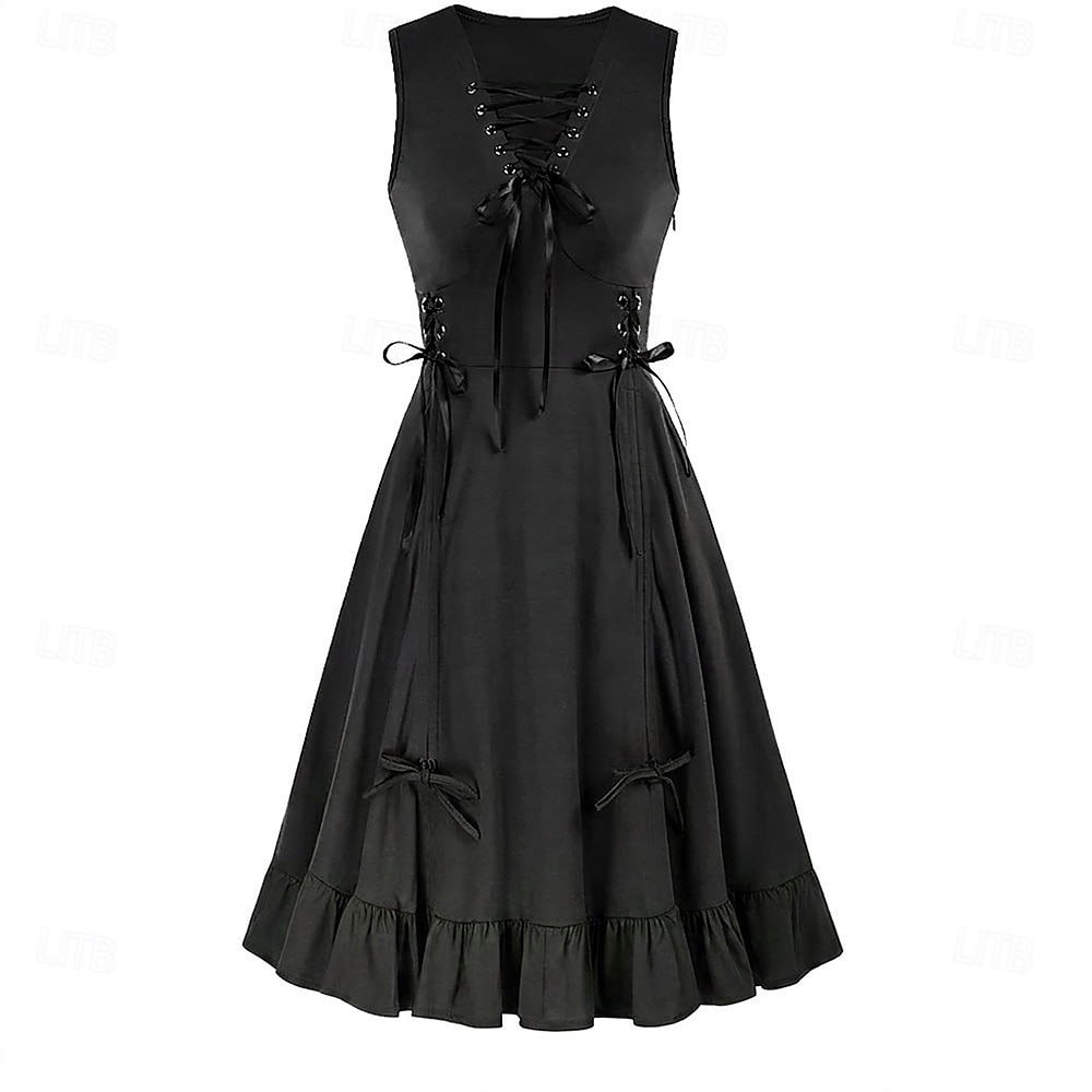 Punk & Gotico Rinascimento Steampunk Vestito Strega Ragazza gotica Tinta unica Costume Per donna Fantasia Stile Steampunk Notte di Valpurga Halloween Carnevale Mascherata Casual Quotidiano Adulti del 2026 a $38.99 –P3