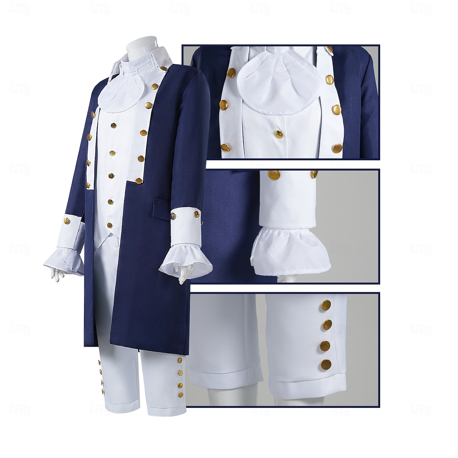 Set Retro Vintage 18th Century Coat Pants Vest Long Sleeves George Washington Alexander Hamilton Fancy Dress Men's Halloween Carnival Performance Adults' Coat Vest Shirt 2026 - $123.99 –P6