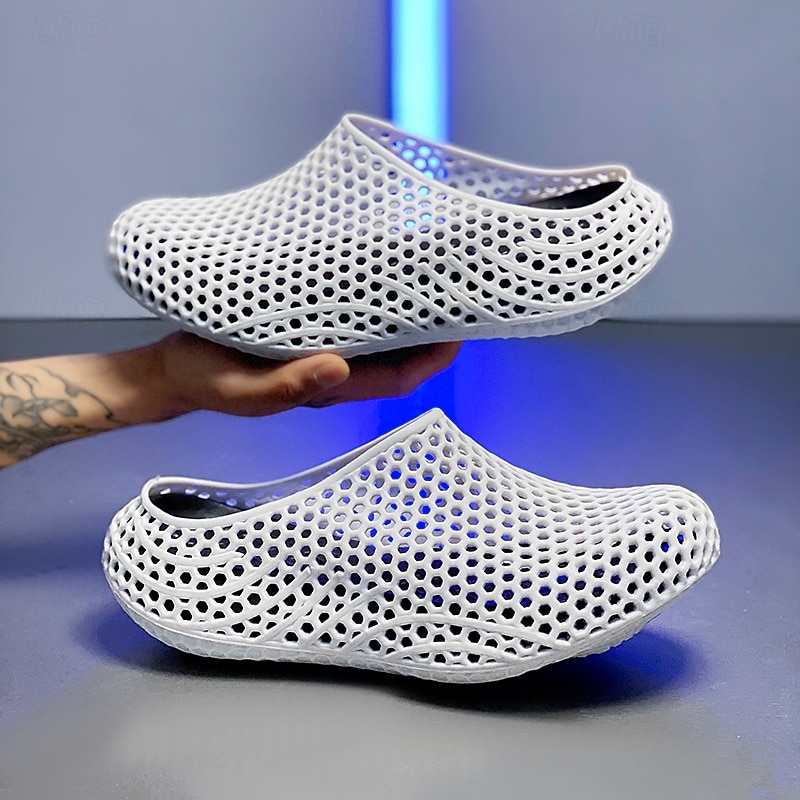 Men's Grey Quick-Dry Clog Shoes, Breathable Hollow-Out Slip-On Water Shoes, Lightweight Non-Slip Shoes for Beach, Garden, Outdoor 2026 - $32.99 –P2