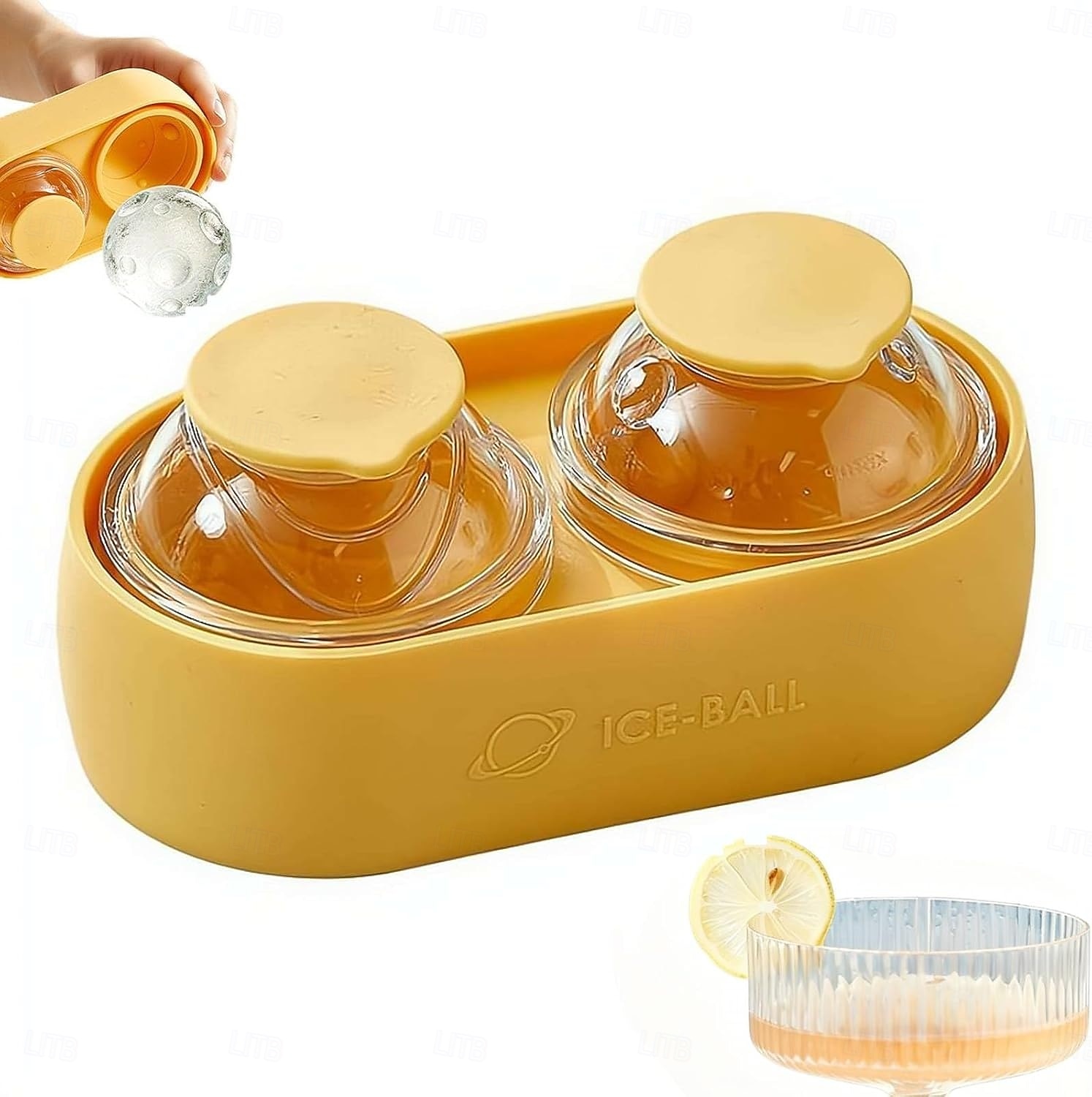 Silikon-Eiskugelform mit 2 Mulden für Whisky, runde Eiswürfelform, große Eiskugelform für Bourbon &Cocktails, wiederverwendbarer, leicht zu entnehmender Silikon-Eiswürfelformer für Zuhause, Bar und 2026 - $11.99 –P1