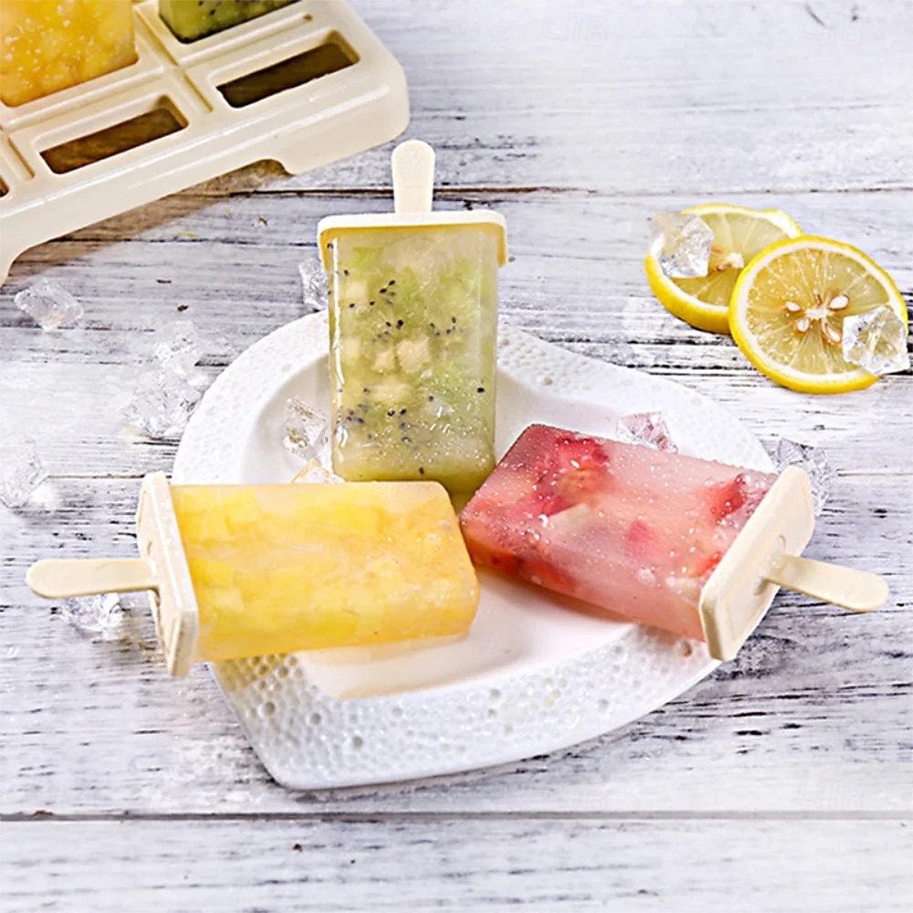 9-delige ijslollyvormset met herbruikbare stokjes, zelfgemaakte ijslollymaker voor bevroren yoghurt, sap, ijs en smoothies, doe-het-zelf ijslollyvorm, BPA-vrije keukenaccessoire voor in de vriezer 2026 - $10.99 –P6