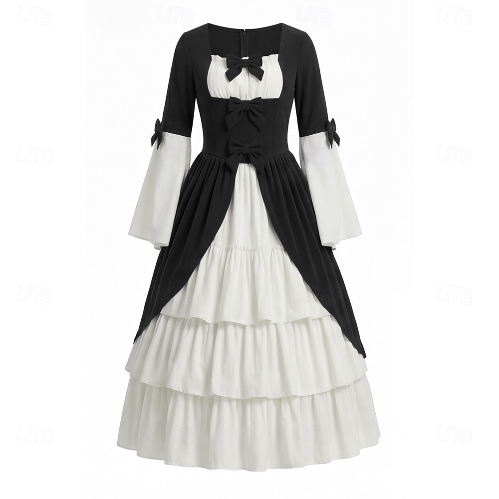 Retro Vintage Medieval Renaissance Dress Long Sleeves Princess Square Neck Fancy Dress Women's Fantasy Christmas Halloween Carnival Party Renaissance Fair LARP Adults' Dress 2026