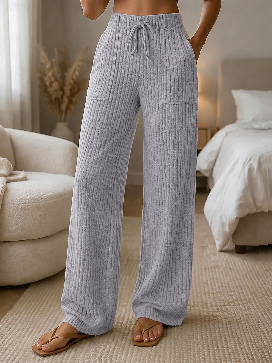 Mulheres Atrevido Moda Comprimento total Cintura Alta Conforto Com Stretch Férias Preto Amêndoa Azul Marinho Escuro Marron Primavera de 2026 por $22.99 –P1