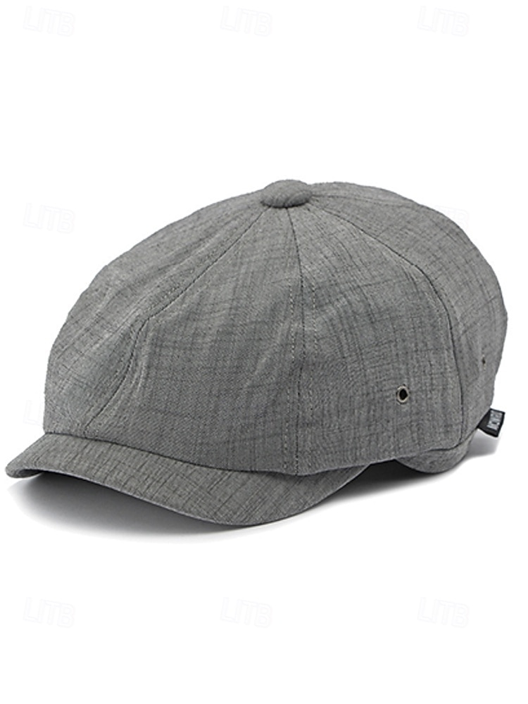 Gorra ligera de verano para hombre, gorra de estilo newsboy de poliéster y algodón transpirable con ajuste elástico, gorra plana clásica para conducir, ideal para golf, viajes y actividades al aire 2026 - $14.99 –P7