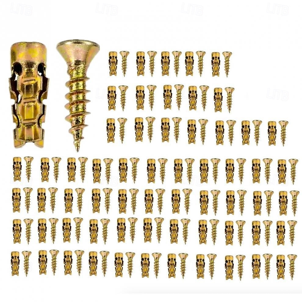 Juego de tornillos de expansión cortos de 6×14 mm, anclajes de pared de expansión cortos, para reparación de bisagras de armarios &Restauración de roscas dañadas, juego de 30/50/100 fijaciones seguras 2026 - $10.99 –P2
