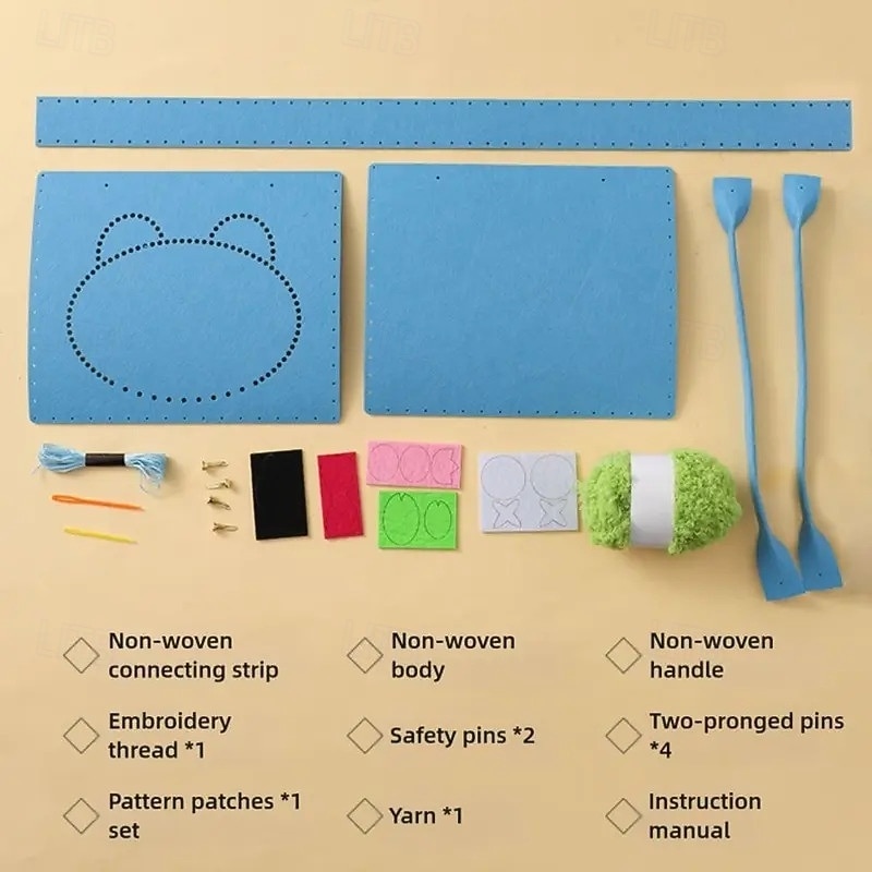 Bolso de mano creativo para pintar con hilo para niños, paquete de 3/6 bolsos de fieltro con animales surtidos al azar, bolso de mano de costura hecho a mano, arte educativo &Actividad manual, lindos 2026 - $29.99 –P1