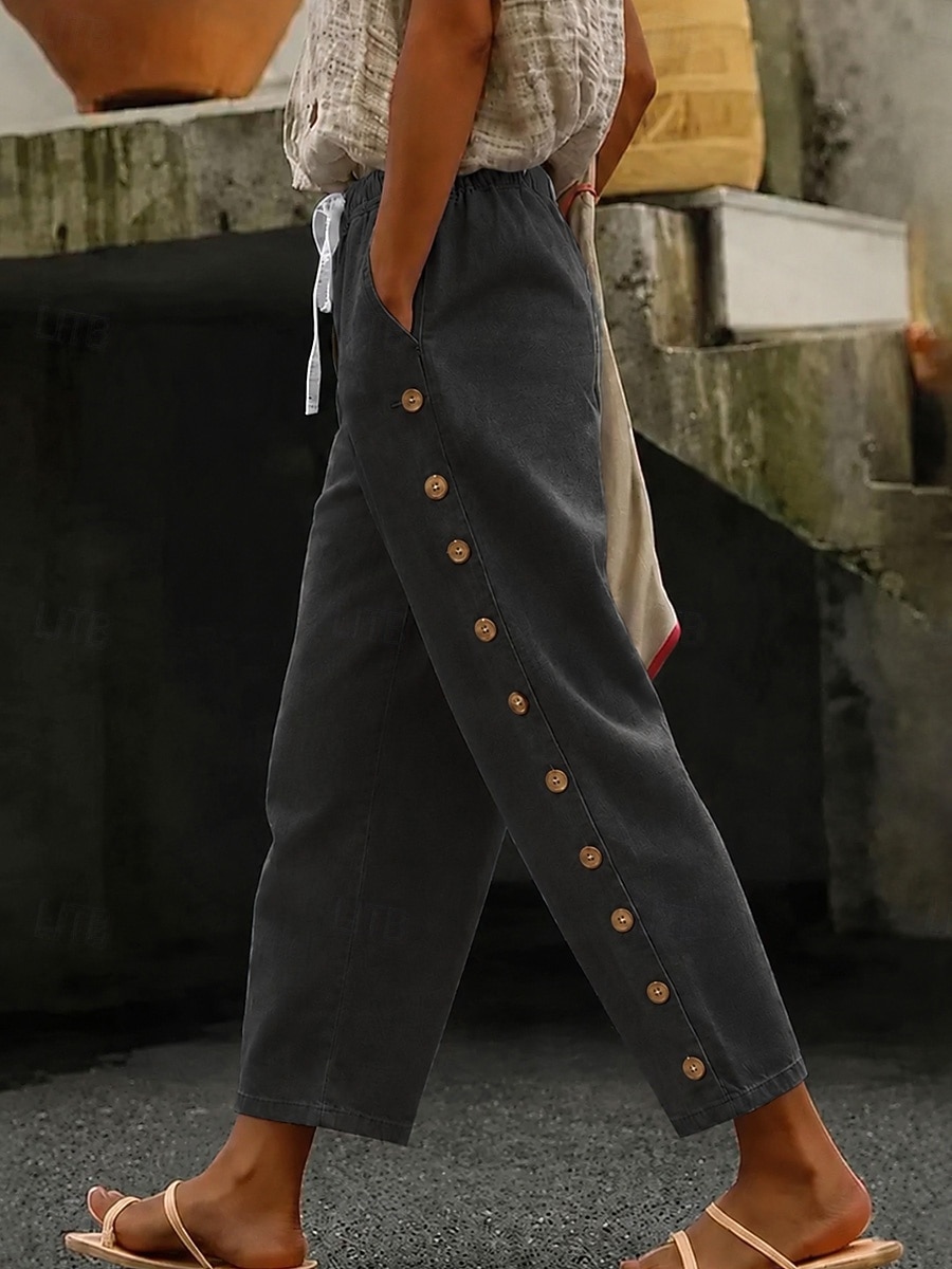 Women's Jeans denim Chinos Casual Pants Fashion Full Length High Waist Comfort Inelastic Vacation Formal Blue Black Green Khaki Summer Spring Regular Fit 2026 - $36.99 –P5