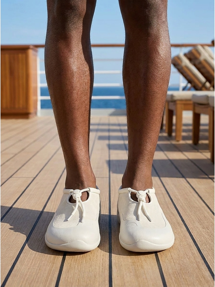 Men's Island & Cruise White Slip-On Loafers, Lightweight Casual Deck Shoes, Comfortable Vacation Shoes for Cruise, Resort, Summer Travel 2026 - $34.99 –P3