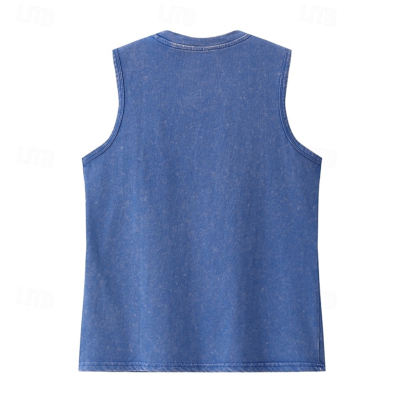 canotta da donna softfade™ vintage 100% cotone - top basic senza maniche con lavaggio morbido del 2026 a $21.99 –P8